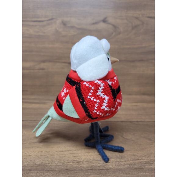 Wondershop Target Fabric Bird Decorative Figurine w/ Red Sweater & Wreath - Fika - Picture 4 of 6